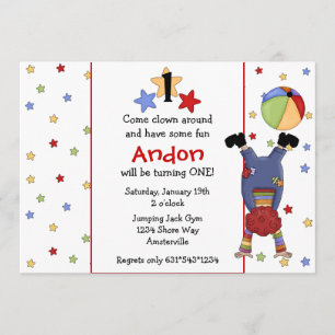 Flip Clown Invitation Kaart