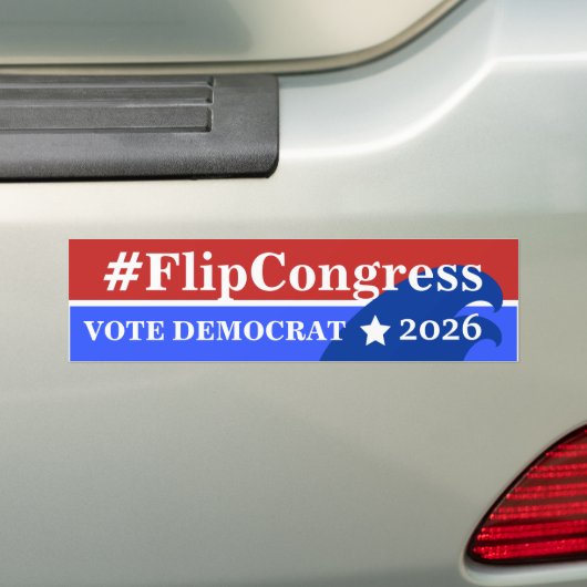 Flip Congress Hashtag Blue Wave Democraat Sjabloon Bumpersticker (Op auto)