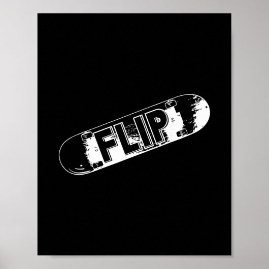 Flip Cool Skateboard Schaatsontwerp Skateboarden S Poster (Voorkant)