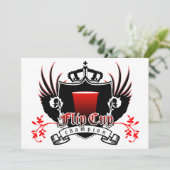 flip cup kampioen koninklijk crest kaart (Staand voorkant)