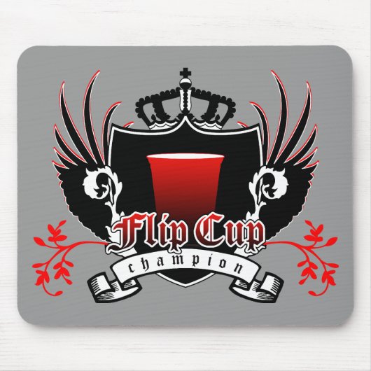 flip cup kampioen koninklijk crest muismat (Voorkant)