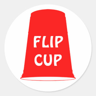 flip cup ronde sticker