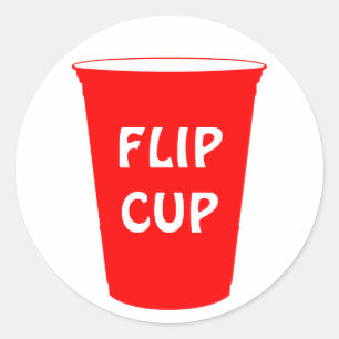 flip cup ronde sticker