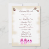 Flip Flop Baby Shower Uitnodigingen voor Meisjes (Achterkant)