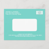 Flip Flop Beach Wedding Sla de datum op Aankondigingskaart (Achterkant)