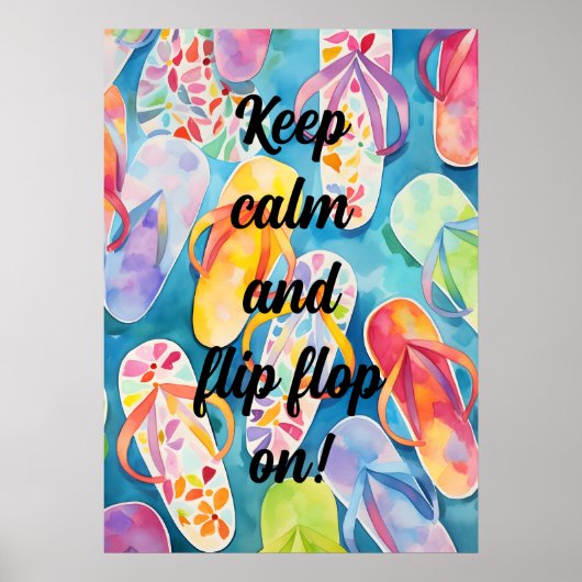 Flip Flop blijf kalm Poster (Voorkant)