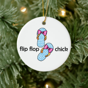 Flip Flop Chick Keramisch Ornament