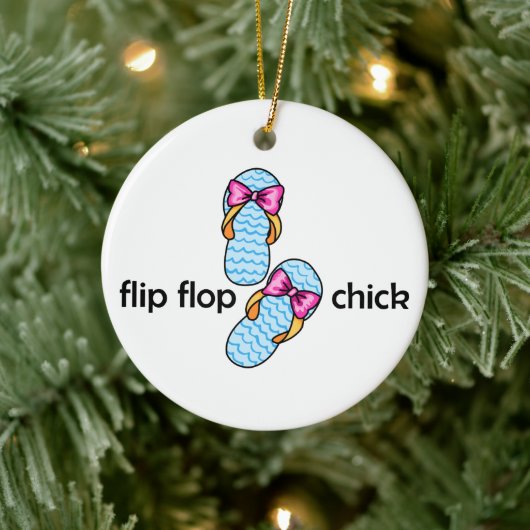 Flip Flop Chick Keramisch Ornament (Boom)