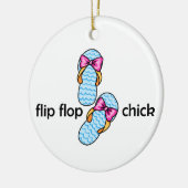 Flip Flop Chick Keramisch Ornament (Links)