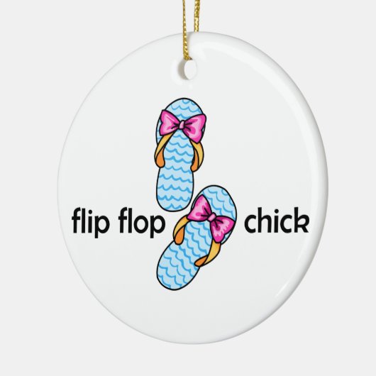 Flip Flop Chick Keramisch Ornament (Links)