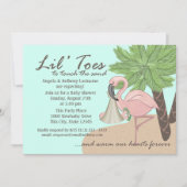 Flip Flop en Flamingo Baby shower Kaart (Voorkant)