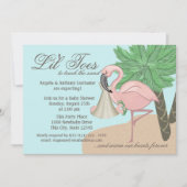 Flip Flop en Flamingo Baby shower Kaart (Voorkant)