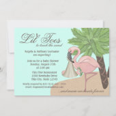 Flip Flop en Flamingo Baby shower Kaart (Voorkant)