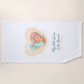 Flip Flop Hart Strandhanddoek – Salt Sun Sole Strandlaken (Voorkant)