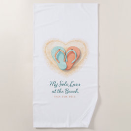 Flip Flop Hart Strandhanddoek – Salt Sun Sole Strandlaken