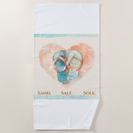 Flip Flop Heart Strandhanddoek – Sand Salt Sole Strandlaken