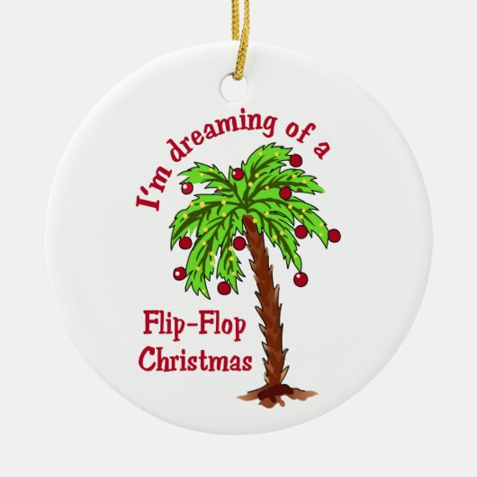Flip Flop Kerstmis Keramisch Ornament (Voorkant)