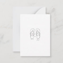 Flip Flop, leuk, sandaal thema Notitiekaartje