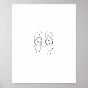 Flip Flop, leuk, sandaal thema Poster
