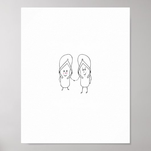 Flip Flop, leuk, sandaal thema Poster (Voorkant)