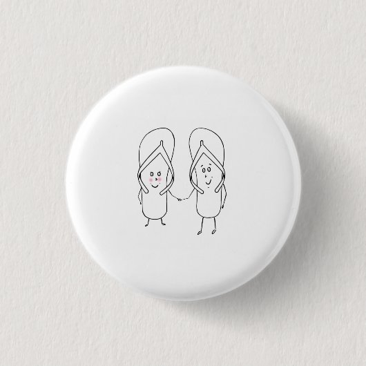 Flip Flop, leuk, sandaal thema Ronde Button 3,2 Cm (Voorkant)