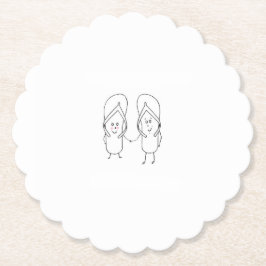 Flip Flop, leuk, sandalen thema Kartonnen Onderzetters