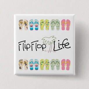 Flip Flop Leven Vierkante Button 5,1 Cm