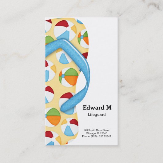 Flip Flop Lifeguard Visitekaartje (Voorkant)
