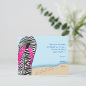 Flip Flop op het strand Party uitnodiging (Staand voorkant)