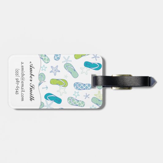 Flip Flop Pattern Bagagelabel (Achterkant horizontaal)