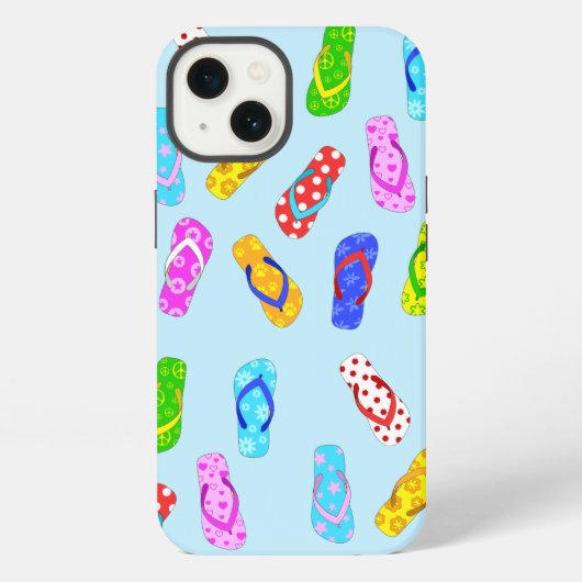 Flip Flop Pattern Blue Hoesje-Mate iPhone Case Hoesje (Achterkant)