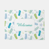 Flip Flop Pattern | Jouw tekst toevoegen Deurmat (Voorkant)