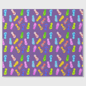 Flip Flop Pattern Paarse Wrapping Paper Cadeaupapier (Vlak)
