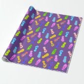 Flip Flop Pattern Paarse Wrapping Paper Cadeaupapier (Uitgerold)