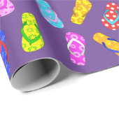 Flip Flop Pattern Paarse Wrapping Paper Cadeaupapier (Rol Hoek)