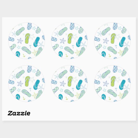 Flip Flop Pattern Ronde Sticker (Vel)