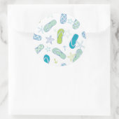 Flip Flop Pattern Ronde Sticker (Tas)