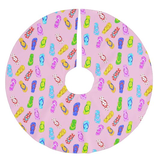 Flip Flop Pattern Roze Kerstmis Kerstboom Rok (Voorkant)