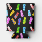 Flip Flop Pattern Zwart Koelbox Blikjeskoeler (Voorkant)
