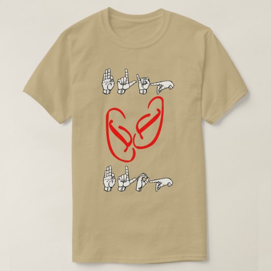 FLIP FLOP plus flip flops ASL Sign Language Design T-shirt (Design voorkant)