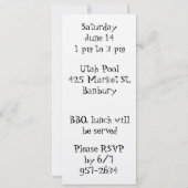 Flip Flop Pool party Birthday Invitation Kaart (Achterkant)