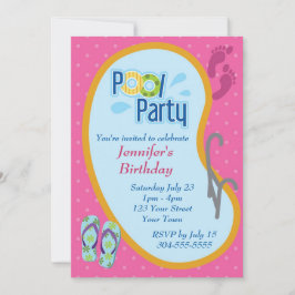 Flip Flop Pool Party Birthday Kaart