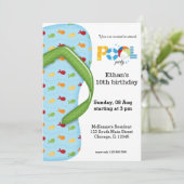 Flip Flop Pool Party Kaart (Staand voorkant)