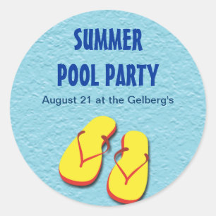 Flip Flop Pool Party Sticker