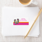 Flip Flop Pool Party Zebra Retouradreslabels Etiket (Insitu)