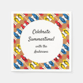 Flip Flop Primary Stripe Personalized Summer Party Servet (Voorkant)