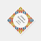 Flip Flop Primary Stripe Personalized Summer Party Servet (Hoek)