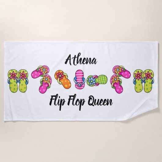 Flip Flop Queen Persolalized Strandlaken (Voorkant)