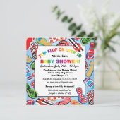 Flip Flop Sandal Baby Shower Invitations Kaart (Staand voorkant)