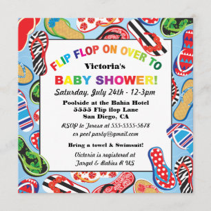 Flip Flop Sandal Baby Shower Invitations Kaart